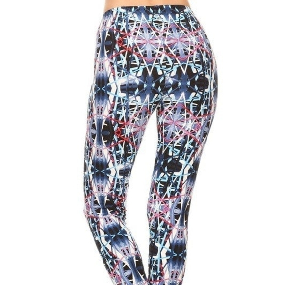 LEGGINGS DEPOT Purple & Pink Abstract Print full length Leggings Size 10 NWT - Picture 3 of 5